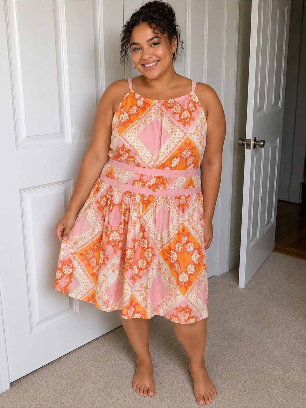 ASOS CURVED MINI/ MIDI DRESS BANDANA PRINT